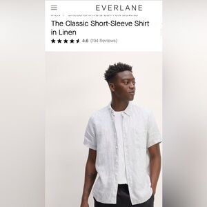 Everlane Black & White Striped Men's 100% Linen Shirt